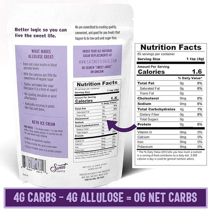Sweet Logic Keto Baking Mix - Pure Allulose - Gluten-Free - Dairy Free - Diabetic-Friendly All Natural - Allulose - Stevia...
