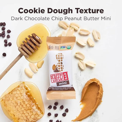 Perfect Bar Mini, Dark Chocolate Chip Peanut Butter Protein Bar, Protein Snack, Snack Bar, Organic, Gluten Free, Soy Free,...