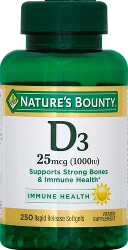 Nature's Bounty Vitamin D3 1000 IU, 250 Rapid
