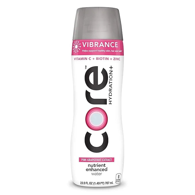 CORE Hydration+ Vibrance, Pink Grapefruit Extract Nutrient Enhanced Water with Vitamin C, Biotin and Zinc, 23.9 Fl Oz Bott...