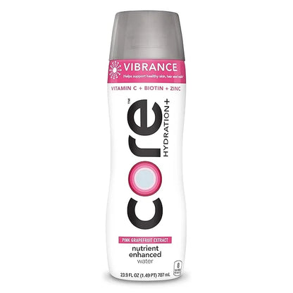 CORE Hydration+ Vibrance, Pink Grapefruit Extract Nutrient Enhanced Water with Vitamin C, Biotin and Zinc, 23.9 Fl Oz Bott...