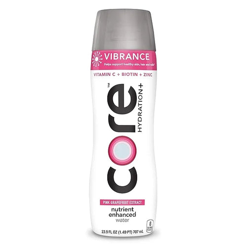 CORE Hydration+ Vibrance, Pink Grapefruit Extract Nutrient Enhanced Water with Vitamin C, Biotin and Zinc, 23.9 Fl Oz Bott...