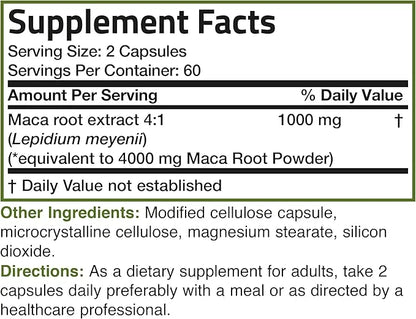 Bronson Maca Root Extra Lepidium Meyenii, 120 Vegetarian