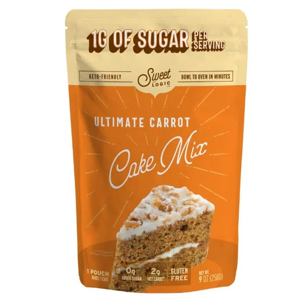 Sweet Logic Keto Baking Mix - Carrot Cake - Gluten-Free - Dairy Free - Diabetic-Friendly - High Protein - Allulose - Stevi...