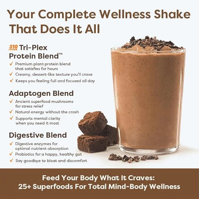 310 Nutrition All-In-One Meal Replacement Shake - Fiber-Rich Vegan Superfood Blend with Natural Sweeteners - Low Carb, Ket...