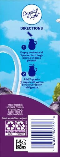 Crystal Light Sugar-Free Concord Grape Low Calories Powdered Drink Mix 6 Count Pitcher Packets (Pack of 4) - Product Image