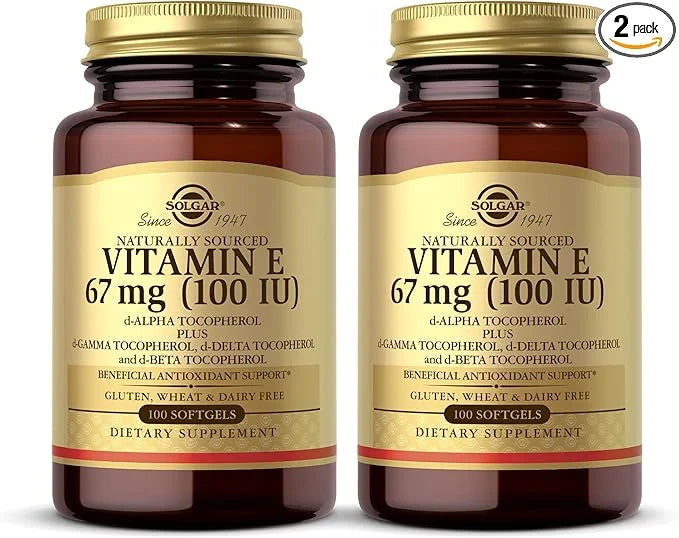 Solgar Vitamin E 67 mg (100 IU) 100 Softgels, 2 - 200 Total