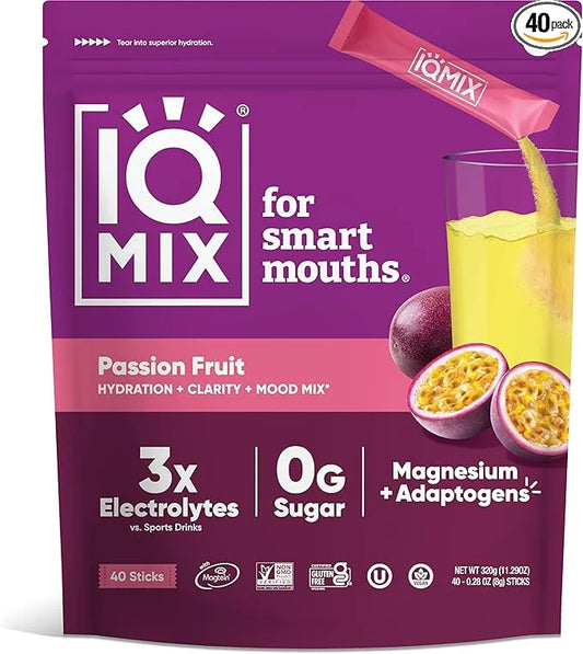 IQMIX Sugar Free Electrolytes Powder Packets - Hydration Supplement Drink Mix with Keto Electrolytes, Lions Mane, Magnesiu...