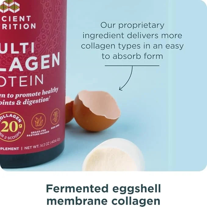 Ancient Nutrition Collagen Powder Protein with Probiotics, Multi Collagen Protein with Vitamin C, Hydrolyzed Collagen Pept...