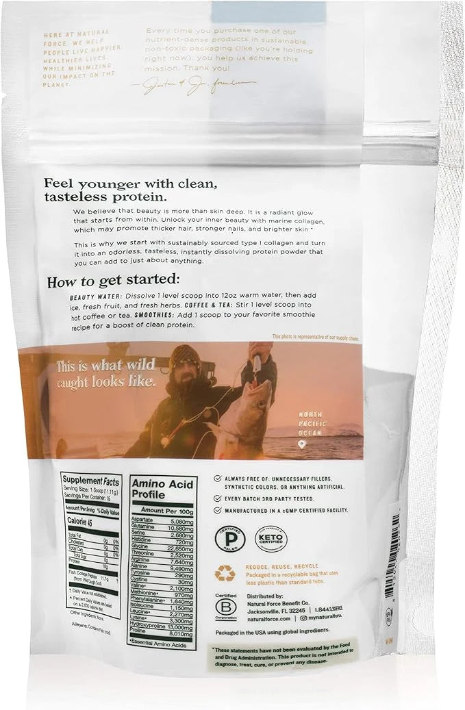 Natural Force Clean Marine Collagen Powder 5.9 Ounce