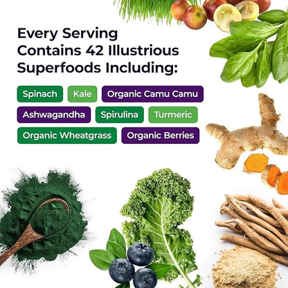 Paradise, ORAC Energy Greens Powder Extract, Super Antioxidants, Probiotics for Gut Health & Digestion, Vitamin C for Immu...