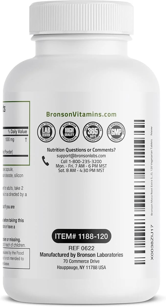 Bronson Maca Root Extra Lepidium Meyenii, 120 Vegetarian