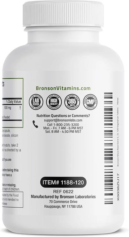 Bronson Maca Root Extra Lepidium Meyenii, 120 Vegetarian