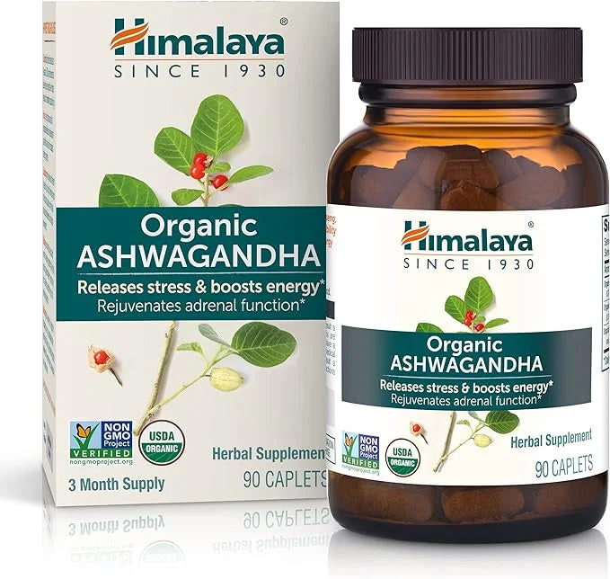 Himalaya Organic Ashwagandha, 90 Day Supply, 670 mg, 90 Caplets