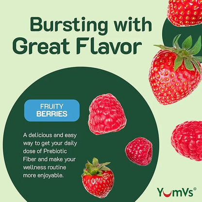 YUM-V'S Prebiotic Fiber Zero Gummies, Keto Friendly Sugar Free Supplement, 4 g Fiber for Digestive Support, Natural Berry ...