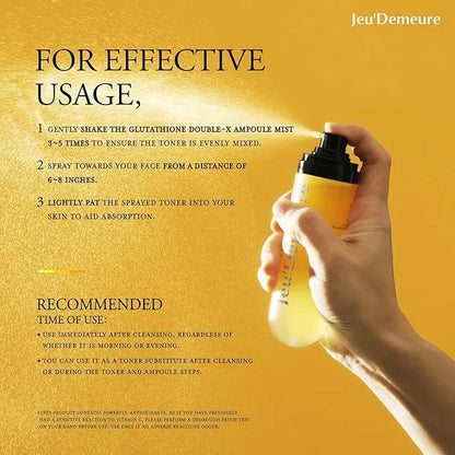 JEU'DEMEURE Glutathione Double-X Ampoule Luminous Dewy 5% Niacinamide, 2.5 fl.oz