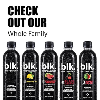 blk. Natural Mineral Alkaline Water, Watermelon, 500 mL Pack of 12, 8 pH Water, Bioavailable Fulvic & Humic Acid Extract, ...