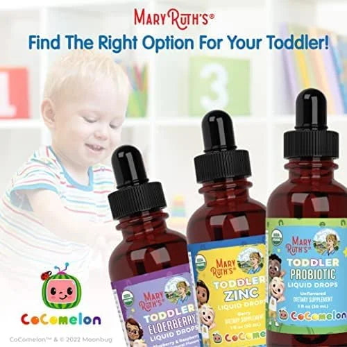 MaryRuth Organics CoComelon Vitamin D3 K2 Liquid Drops for Toddlers | Vitamin K2 D3 Supplement for Kids Ages 1-3 | Calcium...
