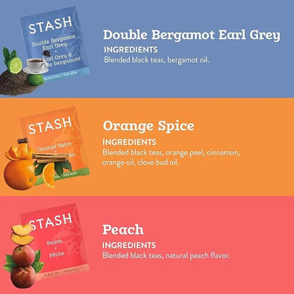 Stash Tea Black Tea Variety Pack Sampler Assortment - Caffeinated, Non-GMO Project Verified Premium Tea with No Artificial...