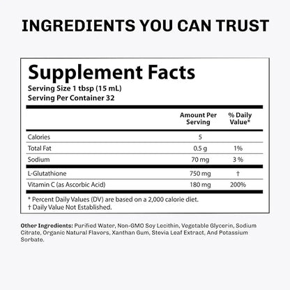 Aurora Nutrascience, Mega-Liposomal Liquid Glutathione + Vitamin C, Antioxidant, Immune System Support, 750 mg per Serving...