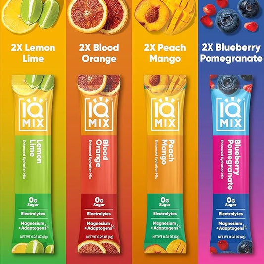 IQMIX Sugar Free Electrolytes Powder Packets - Hydration Supplement Drink Mix with Keto Electrolytes, Lions Mane, Magnesiu...