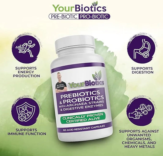 YourBiotics Prebiotics and Probiotics for Men 60 Count