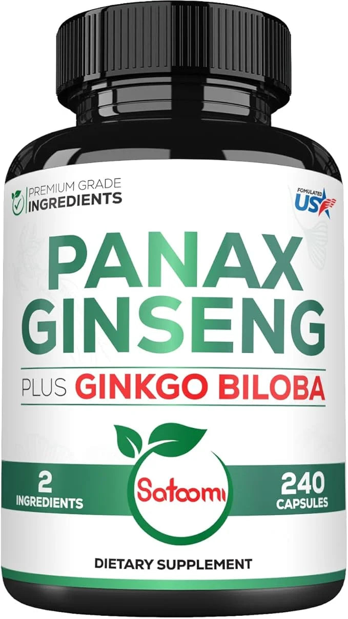 600mg Korean Red Panax Ginseng Capsules 400mg - 240 Vegan 120 Servings