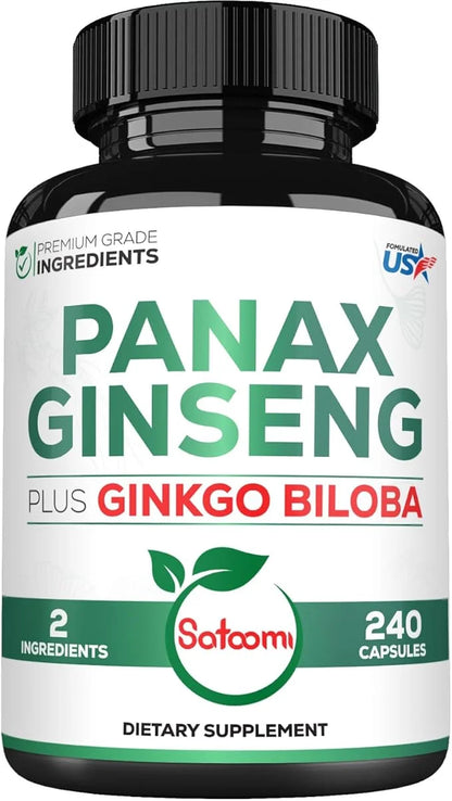 600mg Korean Red Panax Ginseng Capsules 400mg - 240 Vegan 120 Servings