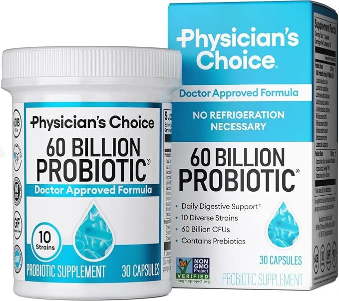 Physician's Choice Probiotics 60 Billion CFU - 10 Strains + Organic Prebiotics - Immune, Digestive & Gut Health - Supports...