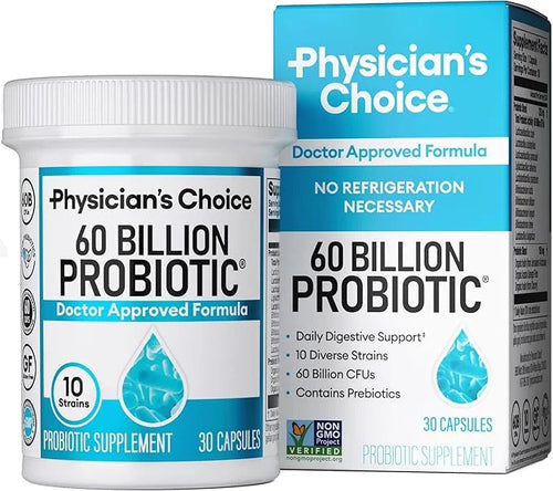 Physician's Choice Probiotics 60 Billion CFU - 10 Strains + Organic Prebiotics - Immune, Digestive & Gut Health - Supports...
