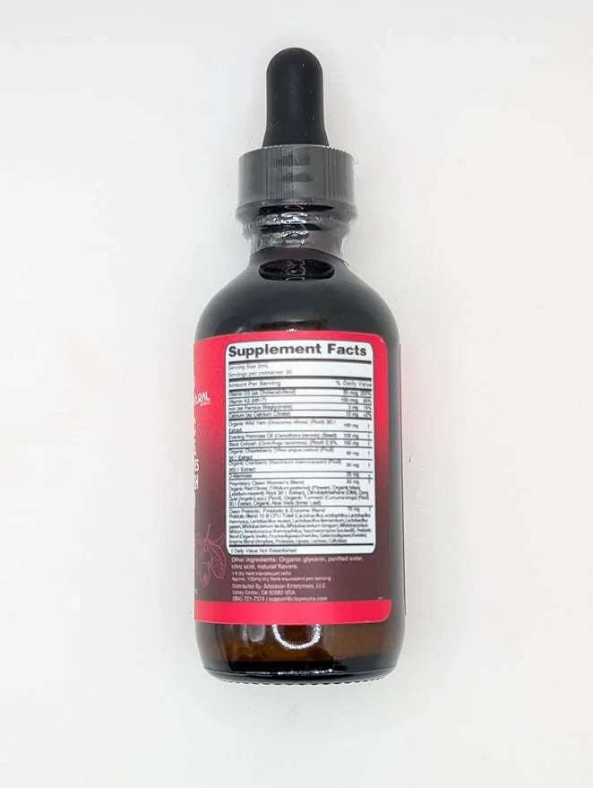Liquid Probiotics for Women Drops with Chasteberry, Black Cohosh, Prebiotics, Digestive Enzymes, Evening Primrose Oil, Wil...