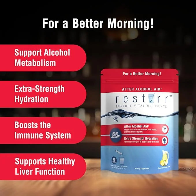 restirr After Alcohol Aid & Recovery: Supports Liver Health, Metabolism, Immune System with DHM, Milk Thistle, B-Complex w...