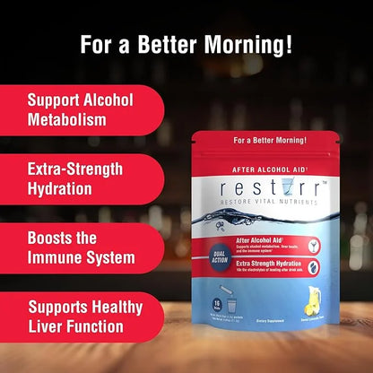 restirr After Alcohol Aid & Recovery: Supports Liver Health, Metabolism, Immune System with DHM, Milk Thistle, B-Complex w...