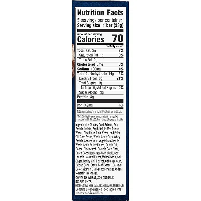 Fiber One 70 Calorie Chocolate Bars, 5 Bars (Pack of 6) - Product Image