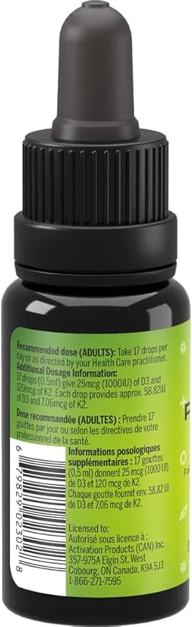 ACTIVATION Liquid Vitamin D3K2 Products, 1 Month Supply K2 D3 Vitamin Supplement in MCT Oil, D3K2 Vitamins and Minerals, D...