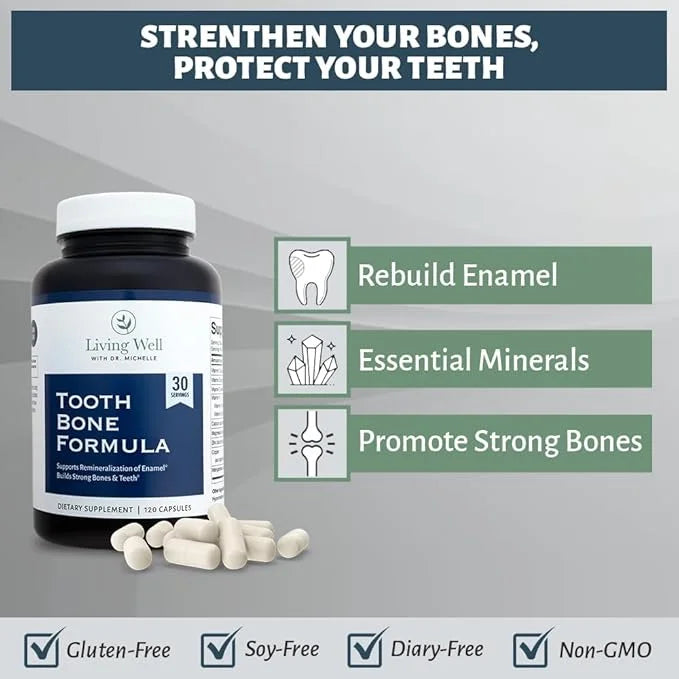 Tooth & Bone Formula - Bone Health Supplement with Calcium for Bone Strength & Tooth Enamel Support, D3 + K2, 120 Capsules...