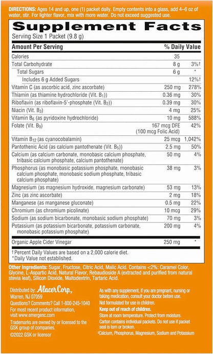 Emergen-C Apple Cider Vinegar Vitamin C 18 Count