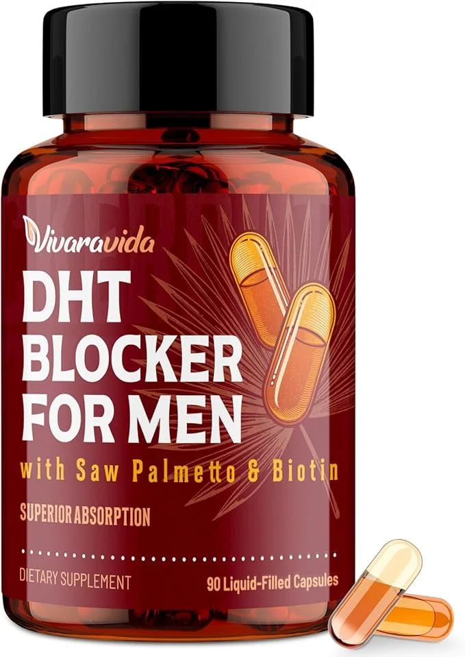 DHT Blocker for Men | Hair Growth Supplement with Saw Palmetto & Biotin - Hair Growth Vitamins - Hair Regrowth - Natural H...