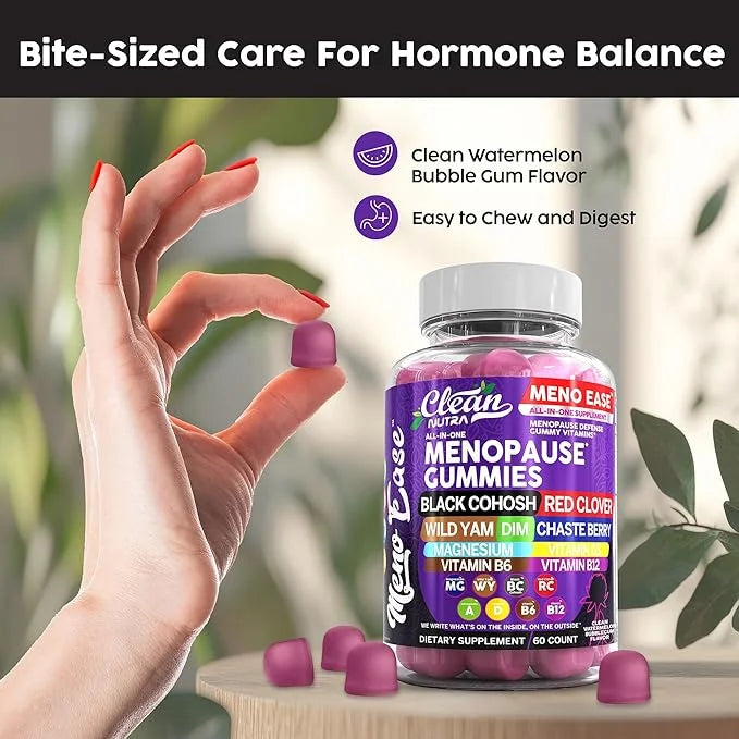 Menopause Supplement For Women Gummies with Black Cohosh, Wild Yam Magnesium, Red Clover For Menopause Relief Hormone Bala...
