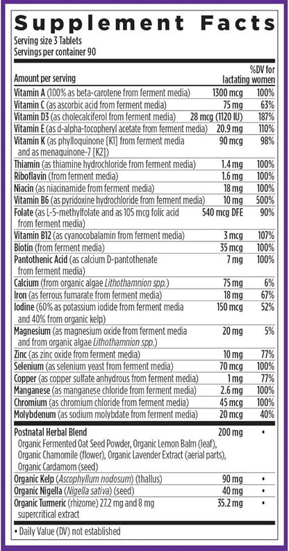 New Chapter, Postnatal Vitamins Lactation Supplement, D3 + 270 Count