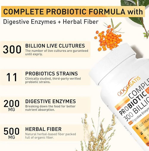 Probiotics for Women & Men, 300 11 Strains, 120 Capsules