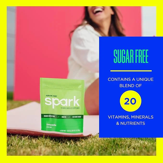 AdvoCare Spark Vitamin & Amino Acid Supplement - Focus & Energy Drink Powder Mix with Vitamin A, B-6, C & E - Also Include...
