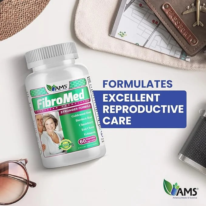 America Medic & Science FibroMed (60 Capsules) | Hormonal Balance Supplement for Women | with Chasteberry, Red Clover, Ech...
