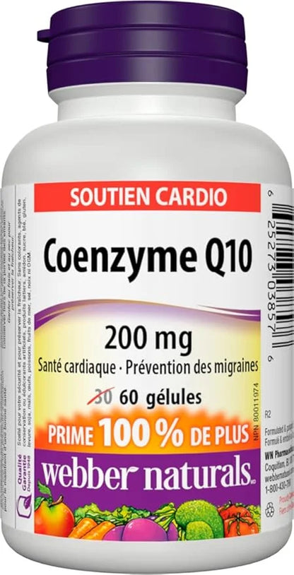 Webber Naturals Coenzyme Q10 (CoQ10) 200 60 Softgels,