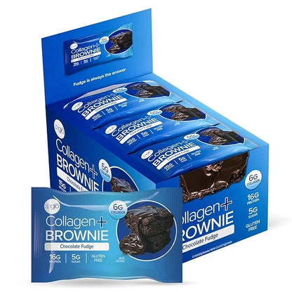 321glo Collagen Protein Brownie | Gluten Free, Low Sugar | Keto Snack for Women, Men, & Kids | 16g Protein, 6g Collagen | ...