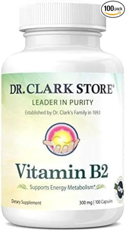 Dr. Clark Vitamin B2 Supplement, 300mg, 100 Gelatin