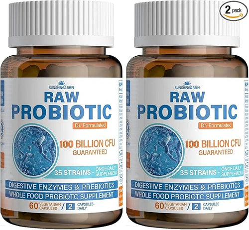 Raw Probiotics for Women & Men 100 Billion 35 Strains, 120 Vegan