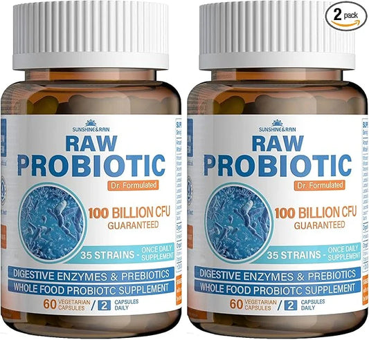 Raw Probiotics for Women & Men 100 Billion 35 Strains, 120 Vegan