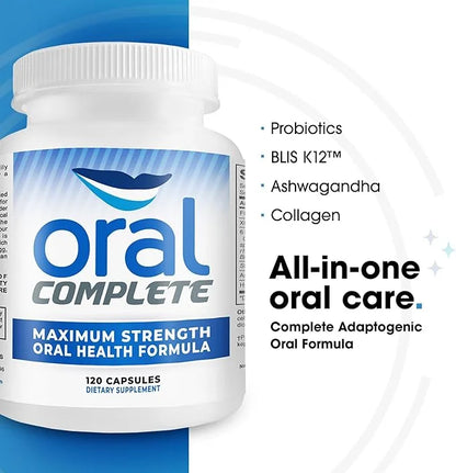 Oral Complete 11-in-1 Dental Probiotics, Bad Breath Treatment Halitosis Tonsil Stone with Non-GMO with BLIS K12, Ashwagand...