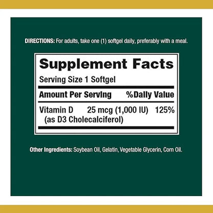 Nature's Bounty Vitamin D3 1000 100 120 Count